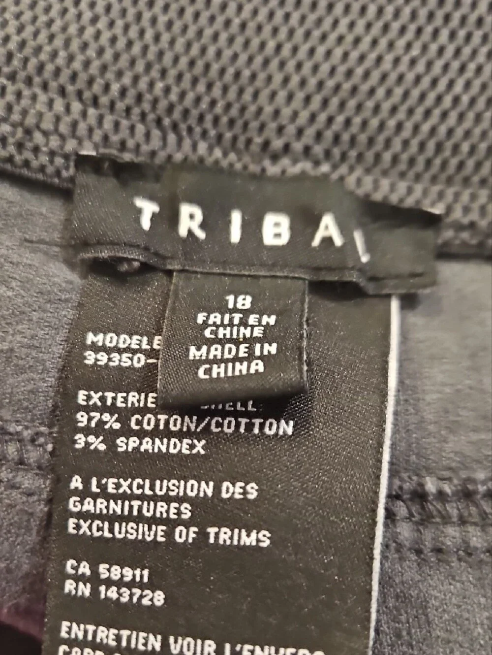 Tribal Straight Leg Women’s Jeans in Charcoal, Sz 18